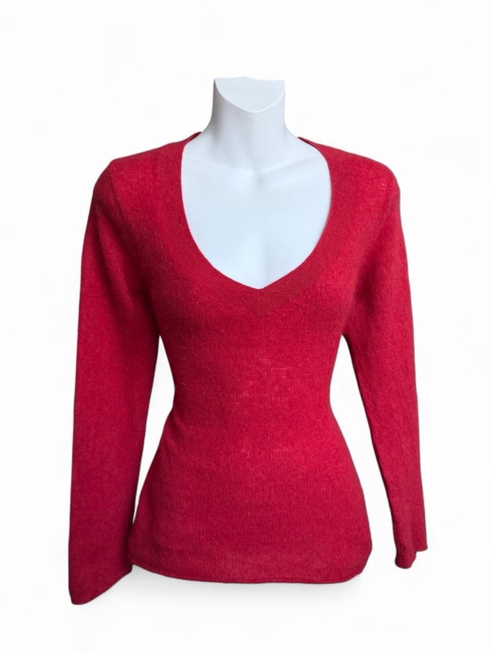 Banana Republic Red Angora V-Neck Sweater